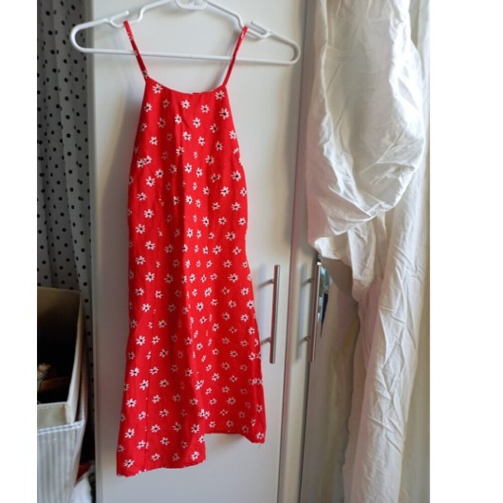 ZARA red floral mini dress